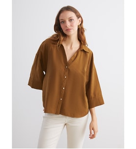 LCW Vision Yeşil Oversize Kadın Gömlek