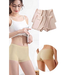 2 Adet Kadın Dikişsiz Görünmez İz Yapmaz Mini Şort Boxer Ten