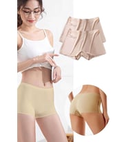 2 Adet Kadın Dikişsiz Görünmez İz Yapmaz Mini Şort Boxer Ten