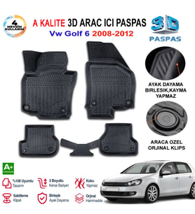 Vw Golf 6 3D Paspas Havuzlu Pro 2008-2012 Arası