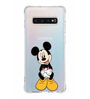 Samsung Galaxy S10 Plus  Köşe Korumalı Antişok Kapak Mickey Mouse Tasarımlı Şeffaf  Kılıf