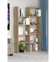 Office Dekoratif Kitaplık Meşe
