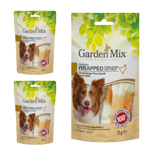 Garden Mix Tavuk Sargılı Pres Kemik Köpek Ödülü 75 Gr X 3 Adet