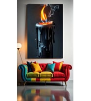 ERİYEN MUM Ev Duvar Salon Güzellik Salonu Ofis Dükkan Dekarasyon Kanvas Tablo (Çok Renkli)
