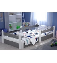 Montessori Karyola Beyaz-Antrasit 90x190 Yatak Uyumlu Oval Kesim Çocuk Yatağı Tlp-317