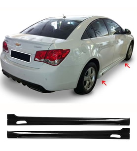 Chevrolet Cruze Rieger Yan Marşpiyel Seti Plastik 2 Adet Mat Siyah 2009 2010 2011 2012 2013 2014 karlık+ek+bodykit