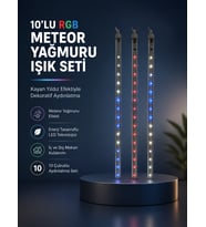 Dekoratif RGB LED Işık Çubuğu Seti 10 Adet Çubuk Kayan Yıldız Efektli