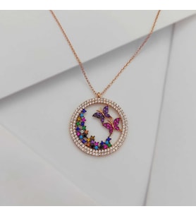 Gümüş Kelebek Çemberi Kolye 925 Ayar (Karışık)