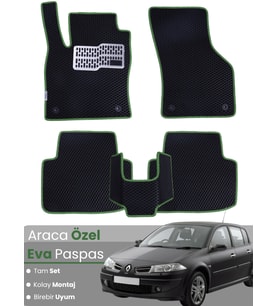 RENAULT MEGANE 2 HATCHBACK (2002-2008) Uyumlu EVA Paspas Tam Set–Oto Paspas,Araca Özel