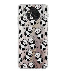Xiaomi  Poco X3 Pro  Kamera Korumalı Kapak Panda Tasarımlı Şeffaf  Kılıf