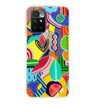 PrintiFy Xiaomi Redmi 10 2022 ile Uyumlu 1mm Slim Fit Retro Renkler 6 Baskılı Şeffaf  Kılıf