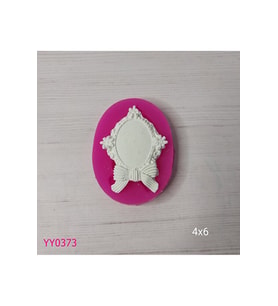 YY0373 Çiçekli Fiyonklu Mini Elips Çerçeve Silikon Kalıp