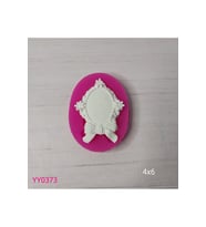 YY0373 Çiçekli Fiyonklu Mini Elips Çerçeve Silikon Kalıp