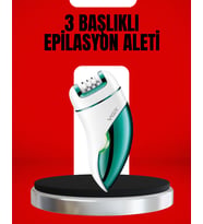 3'ü 1 Arada Epilatör Su Geçirmez Metal Başlıklı LED Işıklı 90 Dakika Şarjlı
