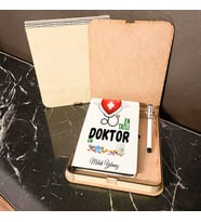 En Tatlı Doktora Hediye Ahşap Kutulu Defter Kalem Set 