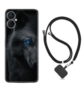 Tecno Spark 9T Kılıf Resimli Boyun Askılı İpli Desenli Silikon Series Dark Wolfs 1834