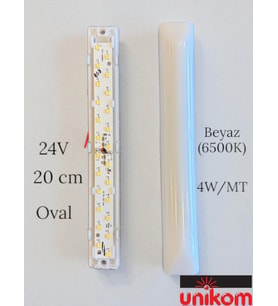 50'li Paket 24v Tente Led Aydınlatma Armatür 20cm -oval Taban-beyaz(6500K)