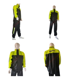 Motosiklet Yağmurluk Alt-Üst Sarı-Siyah 2Xl Beden