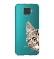 Huawei Mate 30 Lite Uyumlu Kapak Catface Tasarımlı Şeffaf Silikon Kılıf