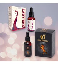 Q7 Gold Erkeklere Özel istek artirici Performans Arttırıcı 30 ML Damla + Lady-Era 30 Ml Bayan Uyarıcı Destekleyici Damla