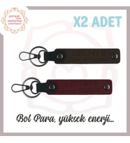 K Kahve-Bordo, İsmin Yazılı Bolluk Kaynağı Hediye İçin İdeal 520 741 8 Güç ve Enerji 2'li Anahtarlık (Çok Renkli)