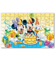 Cakapuzzle Mickey Mouse Ve Arkadaşları Doğum Günü Puzzle Yapboz MDF (Ahşap) (120 Parça)