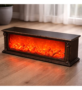 Dekoratif Renk Değiştirmeli LED Şömine Lamba Kumandalı, USB Kablolu 63x12x22 cm (Karışık)