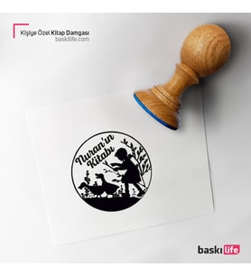 Kız Ördek Kişiye Özel Kitap Damgası Kitap Mührü Kaşe Kitap Mühür Özel Damga 436