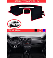 Renault Symbol 2012+ Için Uygun Torpido Koruma Halısı Siyah Kenar Renk Kırmızı