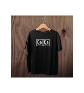 Babalar Günü Hediye Baba Temalı Baskılı Oversize Bisiklet Yaka T-shirt - Siyah