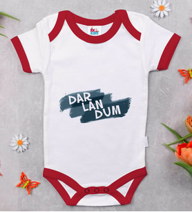 BK Kids Darlandum Tasarımlı Kırmızı Bebek Body Zıbın-1
