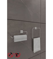 Scilla Kare Krom 2'li Yapışkanlı Banyo Seti Kare Havluluk Askısı ve Solo Havluluk Askısı