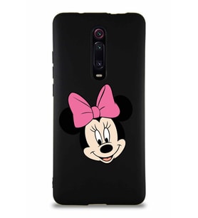 Xiaomi Redmi K20 Pro Soft Premier Kapak Minnie Mouse-C Tasarımlı Silikon Kılıf - Siyah (Şeffaf)