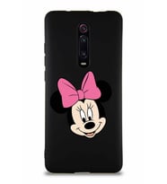 Xiaomi Redmi K20 Pro Soft Premier Kapak Minnie Mouse-C Tasarımlı Silikon Kılıf - Siyah (Şeffaf)