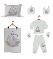 Pia Baby Gl 2203 İsme Özel Yastık Battaniye Zıbın Set