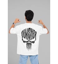 Punisher Baskılı Unisex Oversize Dizi Tişört