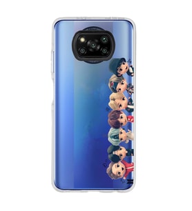 Poco X3 Pro / X3 NFC Uyumlu Bts Tüm Karakterler Tasarımlı Şeffaf Telefon Kılıfı