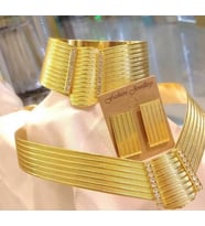 22 AYAR ALTINKAPLAMA KADIN GOLD ÖZEL TASARIM TRABZON KLASİK SET GERDANLIK KELEPÇE KÜPE