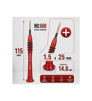 Manyetik Tornavida 1.5x25 mm Cep Telefonu ve Elektronik Tamir Aleti - Kırmızı NO:668