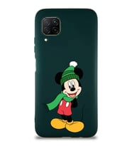 Huawei P40 Lite Soft Premier Kapak Mickey Mouse-G Tasarımlı Silikon Kılıf - Yeşil (Şeffaf)