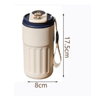 Dereceli Çift Katmanlı Paslanmaz Çelik Termos  450 ml (Mavi)