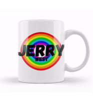 Jerry West  Basketball gifts Vintage Retro Rainbow Quotes For BOYS AND Dad Kupa Bardak Porselen