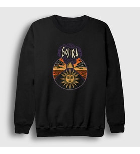 Presmono Unisex Siyah Magma V2 Gojira Sweatshirt 406968tt