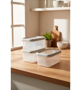 Hide Plus 3'Lü Saklama Kabı Beyaz (3X1000 Ml)
