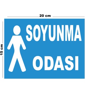 Metal Soyunma Odası 15cm x 20cm Uyarı Levhası Yönlendirme Tabelası