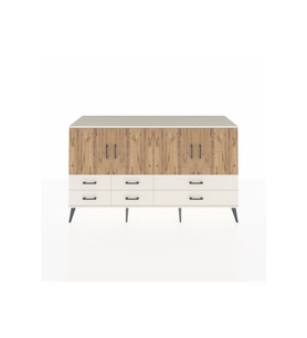Kronos Konsol 6 Raflı 6 Çekmeceli 4 Kapaklı 176x59x99 Aytaşı-Çam/Aytaşı