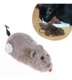 Durukar® Kurmalı Kedi Eğitim Oyuncağı Tüylü Peluş Fare Yakalama İnteraktif Sevimli Eğlenceli Oyuncak