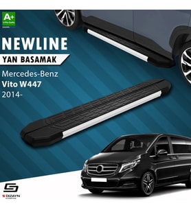 S-Dizayn Mercedes Vito W447 Uzun Şase NewLine Aluminyum Yan Basamak 253 Cm 2014 Üzeri A+ Kalite