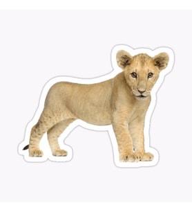 UFak Bebek Aslan Araba Oto Sticker Etiket Renkli V1