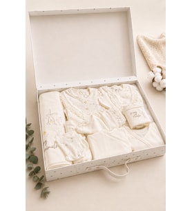 Hayvan Desenli Kız Bebek Hastane Çıkışı 10lu Set Hediye Kutulu 15326